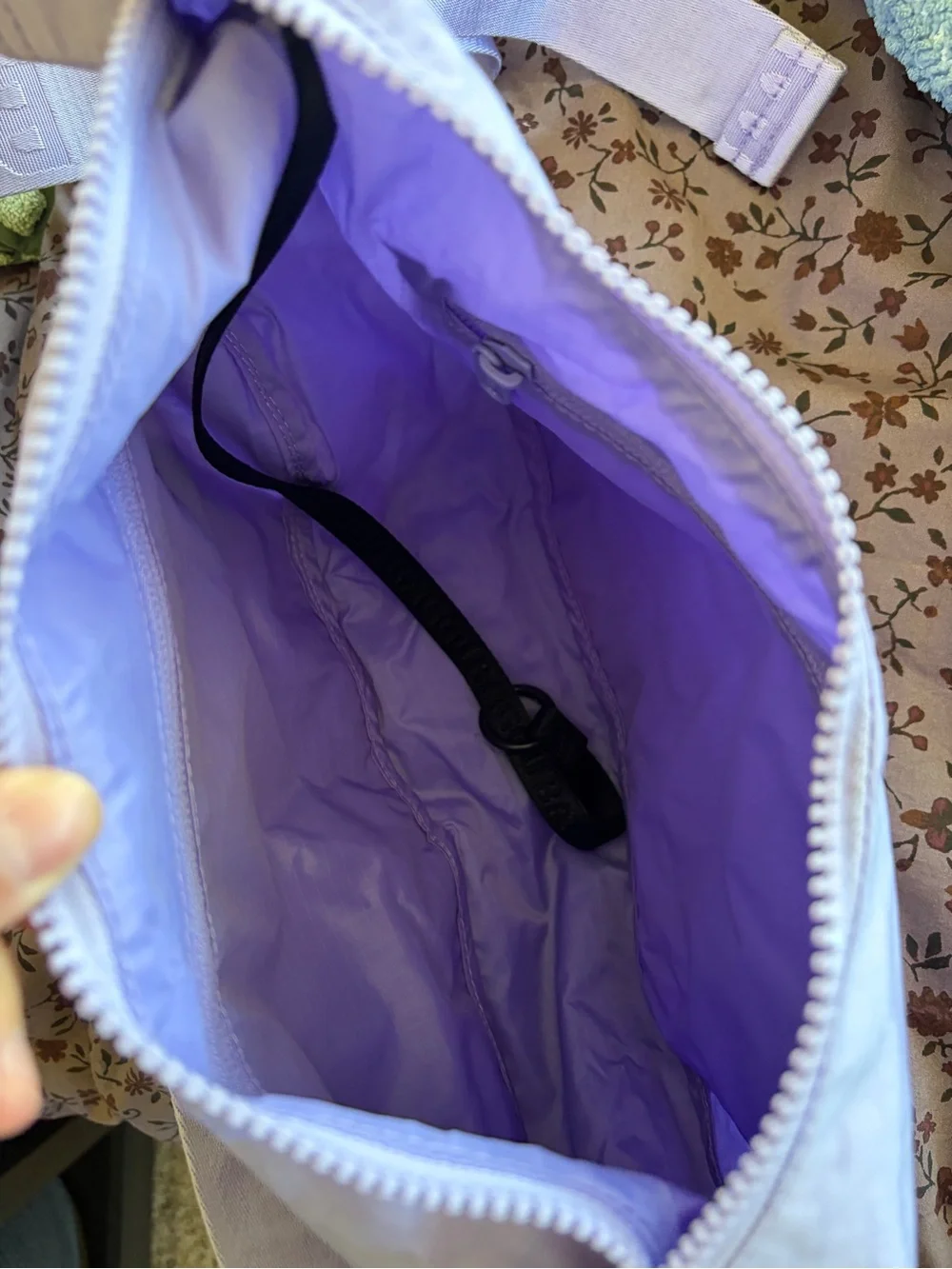 BAGGU Purple Crescent Shoulder Bag with Branded Strap